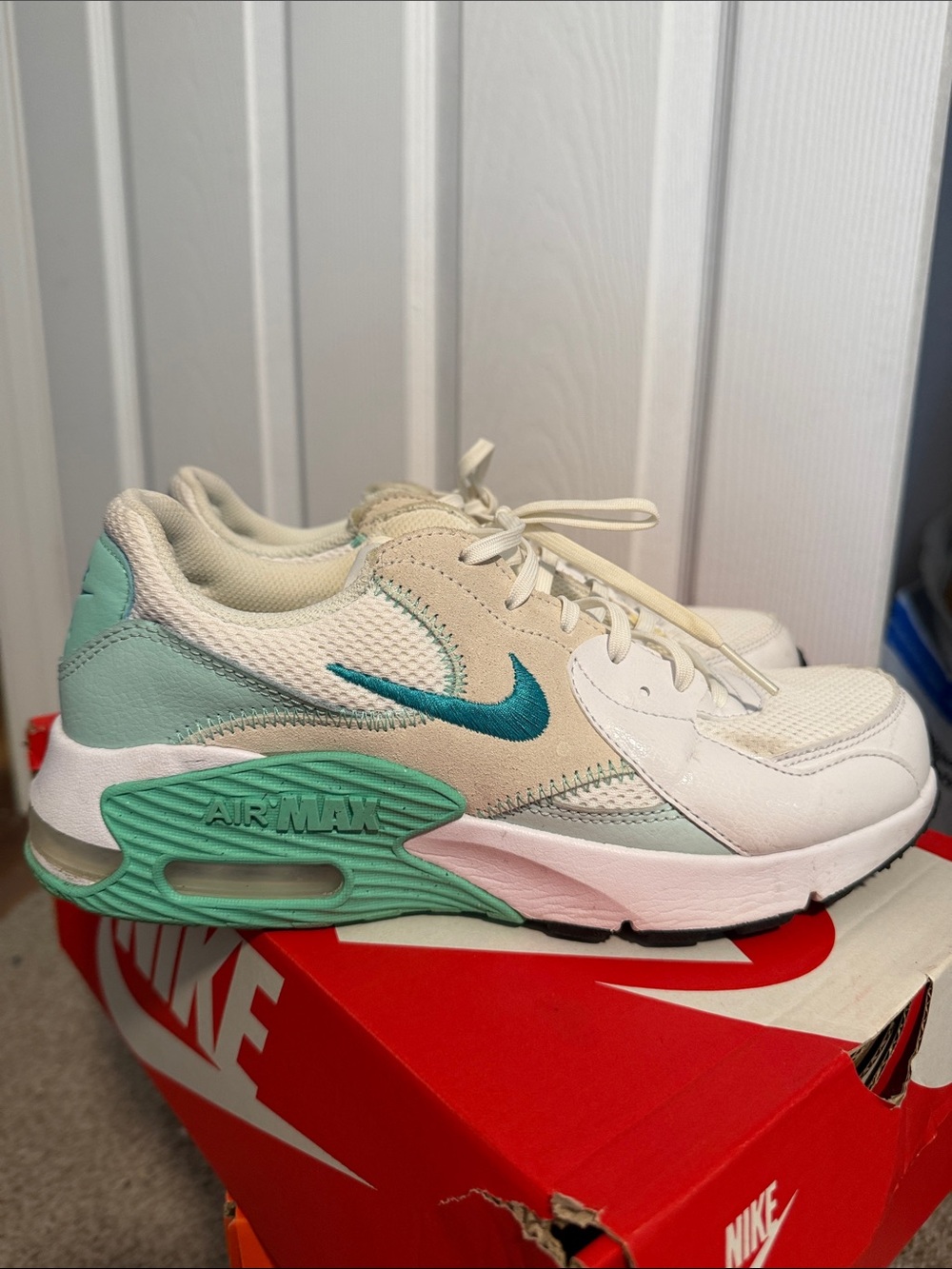 Nike Women's White Mint Teal Air Max Sneakers